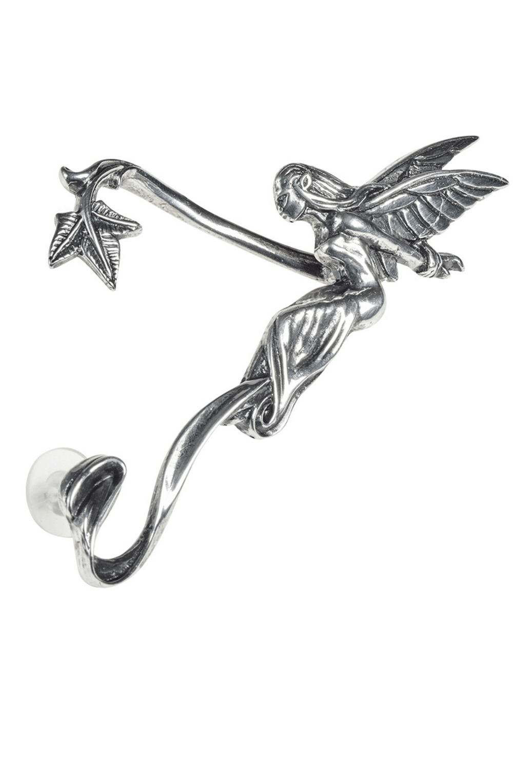 Mystical Fairy Whisperer Pewter Ear Wrap for Left Ear
