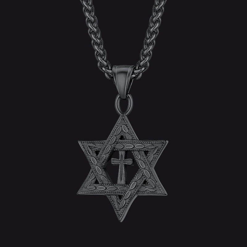 Jewish Star of David Cross Necklace for