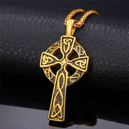 Large Celtic Cross Necklace Pendant for