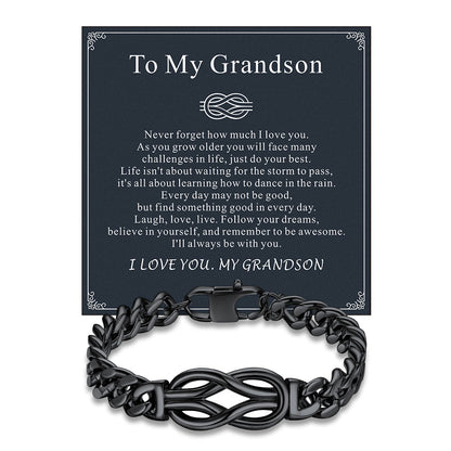 To My Love Infinity Love Knot Cuban Chain Bracelet for Couple