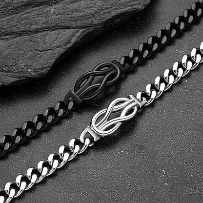 Infinity Love Knot Cuban Link Chain Bracelet for
