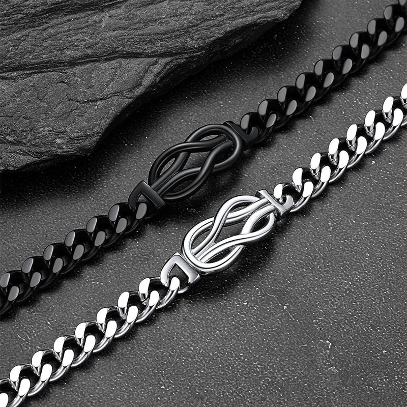 To My Love Infinity Love Knot Cuban Chain Bracelet for Couple