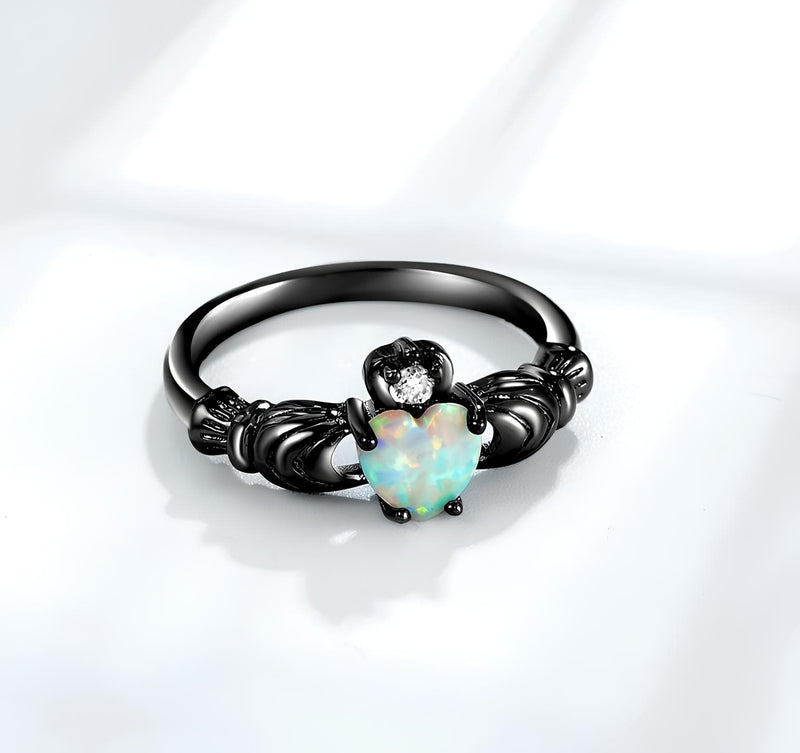 Lunar Opal Heart Ring