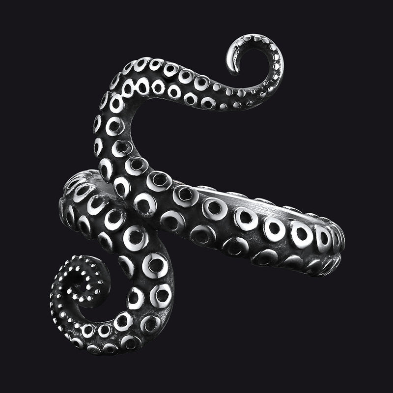 Punk Octopus Tentacle Ring for in Stainless Steel