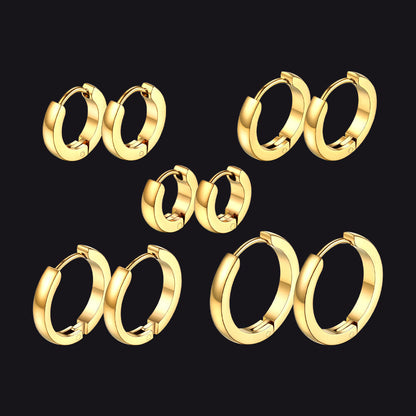 5 Pairs Minimalist Hoop Earrings Set for