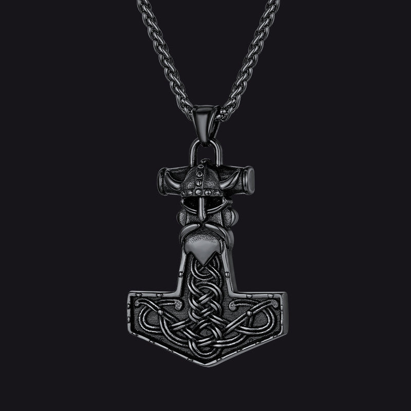Viking Mjolnir Thor Hammer Necklace Odin Pendant for