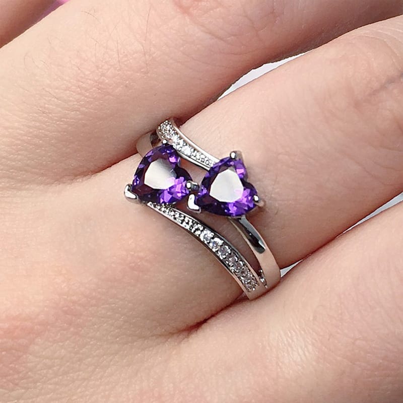 Twin Sacred Heart Devotion Ring