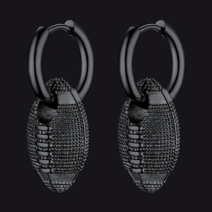 American Football Dangle Hoop Earrings for