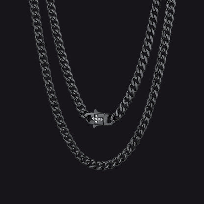 Miami Cuban Link Chain Necklace With Cross for