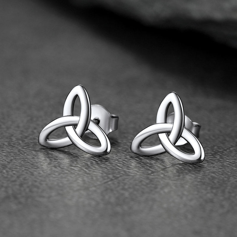 Silver Celtic Knot Stud Earrings for