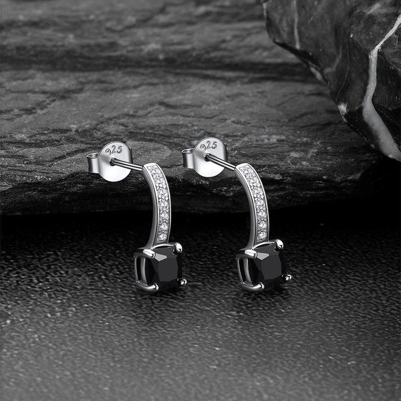 Dainty Birthstone Stud Drop Earrings for in Sterling Silver