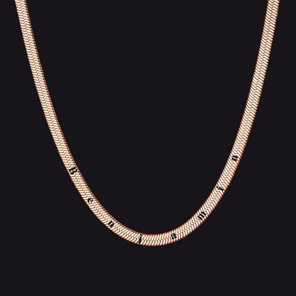 Customized Engraved Herringbone Snake Chain Choker Necklace for