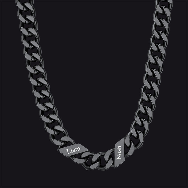 Customized Engraved Name Cuban Link Chain Necklace for , 7/9/12mm Width