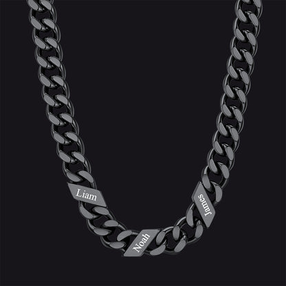 Customized Engraved Name Cuban Link Chain Necklace for , 7/9/12mm Width