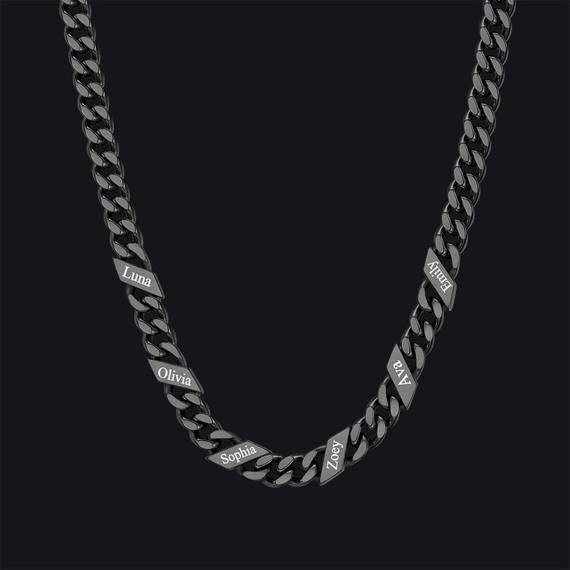 Customized Engraved Name Cuban Link Chain Necklace for , 7/9/12mm Width