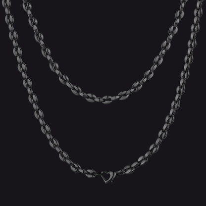 4mm Coffee Bean Necklace Metal Link Rope Cord for