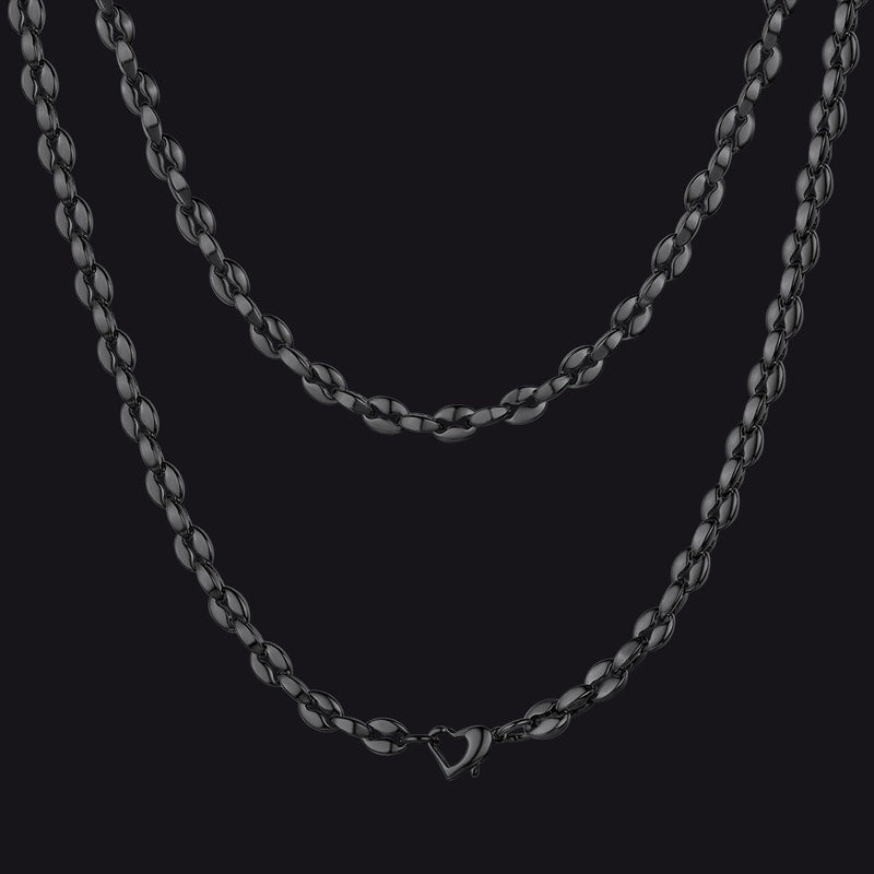 4mm Coffee Bean Necklace Metal Link Rope Cord for