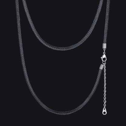 1.5/2/3mm Wide Wax Rope Braided Leather Necklaces