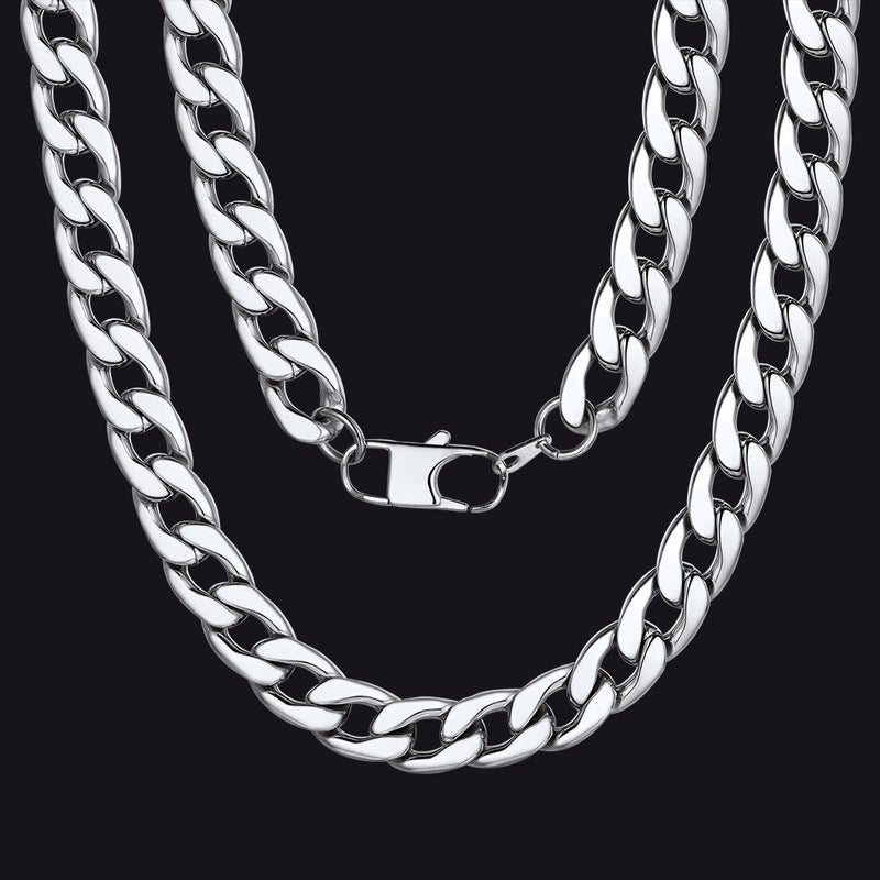 Sturdy Cuban Link Chain Necklace Lobster Clasp for