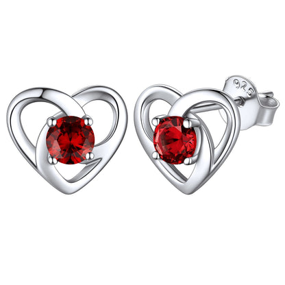 Sterling Silver Celtic Knot Birthstone Stud Earrings Birthday Gifts for