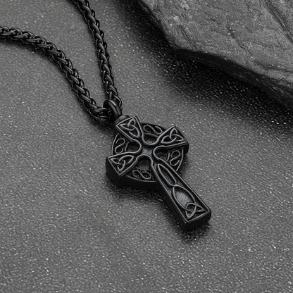 Custom Celtic Cross Urn Necklace for Ashes Cremation Jewelry