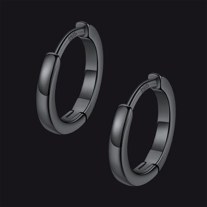 Classic Sterling Silver Huggie Hoop Earrings for