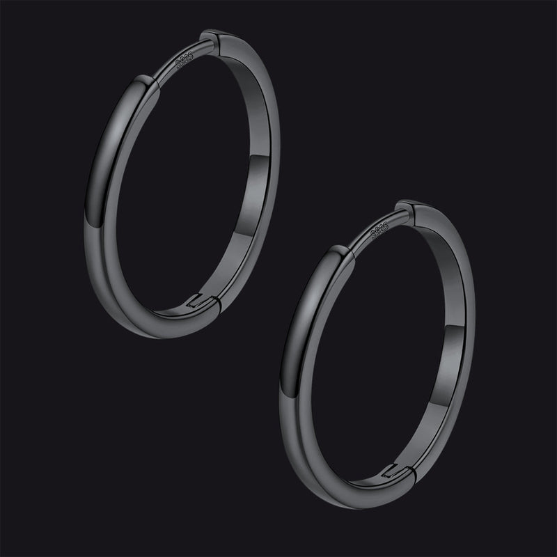 Classic Sterling Silver Huggie Hoop Earrings for