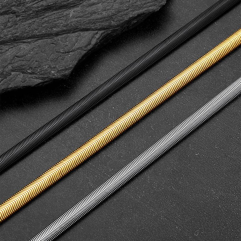 2mm Thin & 8mm Bold Snake Chain Set for