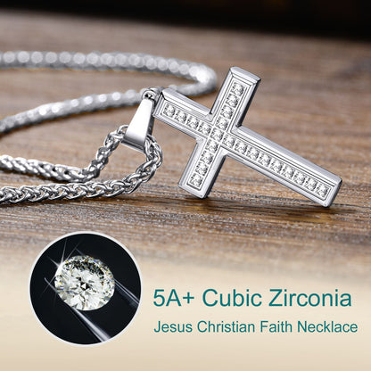 Diamond Cross Pendant Necklace for