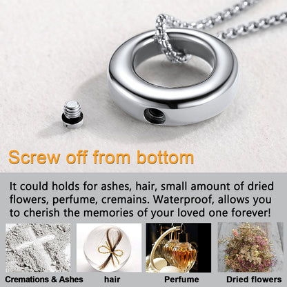 Custom Circle of Life Urn Ashes Necklace Cremation Jewelry
