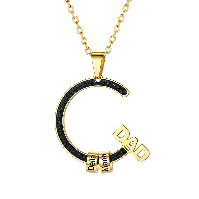 Personalized 1-5 Names Beads Necklace for Dad