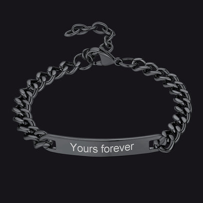 7mm Customized Id Cuban Chain Link Bracelet Gift for