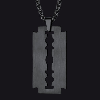 Eboy Razor Blade Dog Tag Pendant Necklace for