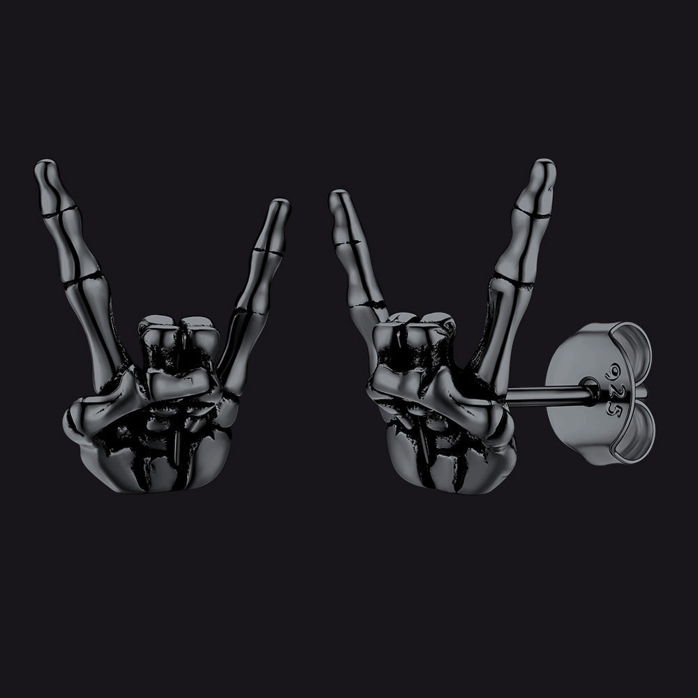 Skeleton Hand Stud Earrings for ��� 925 Sterling Silver Gothic Earrings