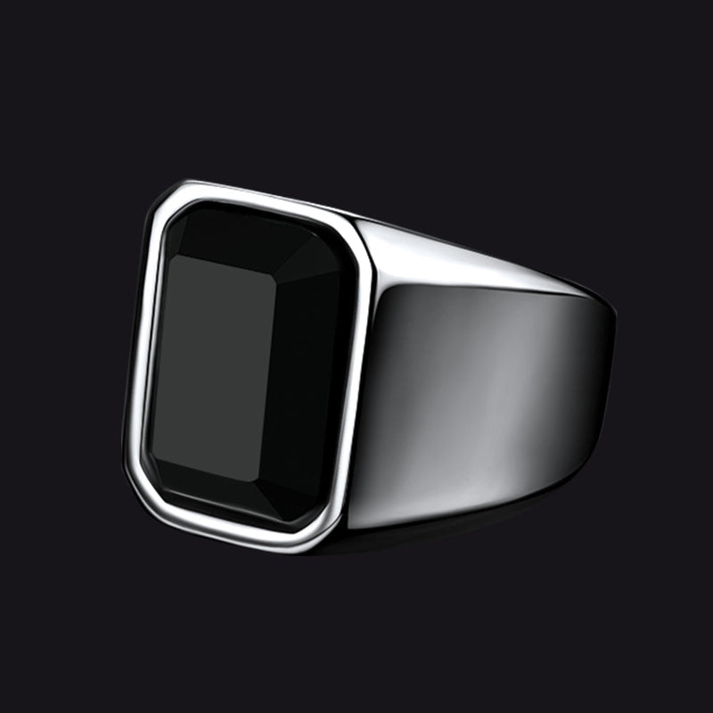 Black Onyx Stone Ring Signet Ring for Size 07-12
