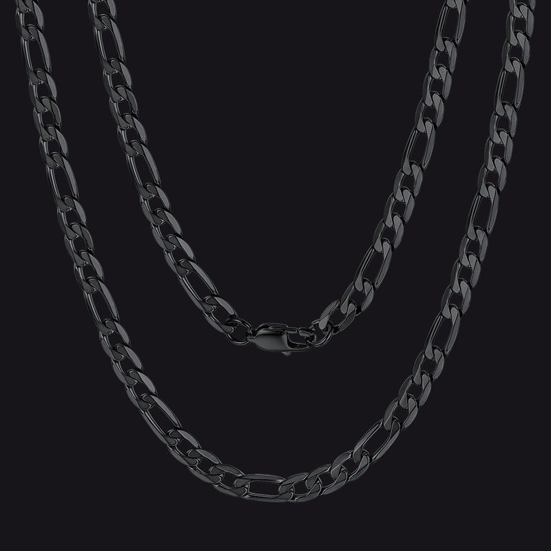 Figaro Link Chain Cuban Necklace for , 4/6/9/13 Mm Width