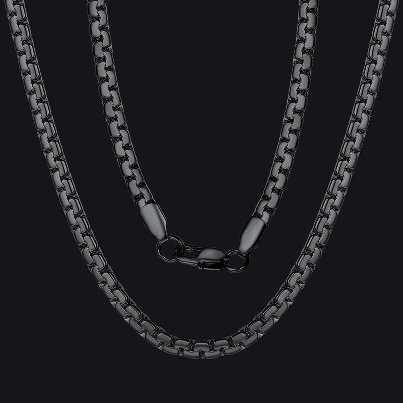 Flat Box Link Chain Stainless Steel Necklace for