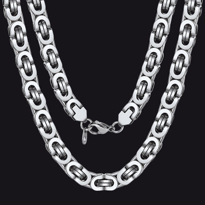 Byzantine Link Chain Stainlss Steel Necklace for