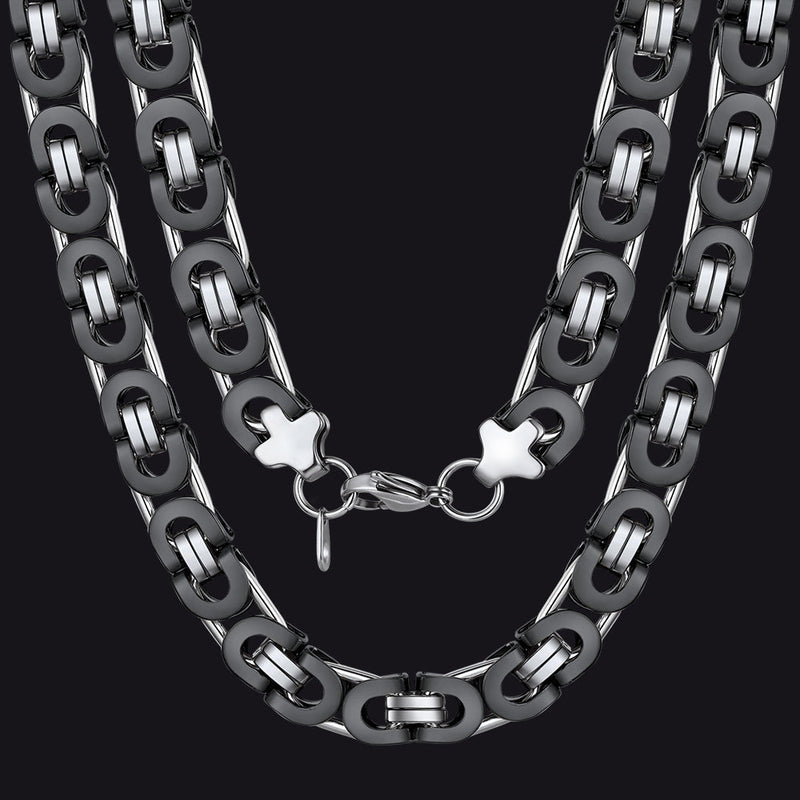 Byzantine Link Chain Stainlss Steel Necklace for