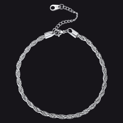 Stainless Steel Twisted Rope Chain Ankle Bracelet for Gift for Mom