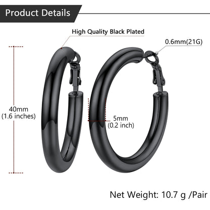 Chunky 5mm Hoop Earrings With Lobster Clasp for