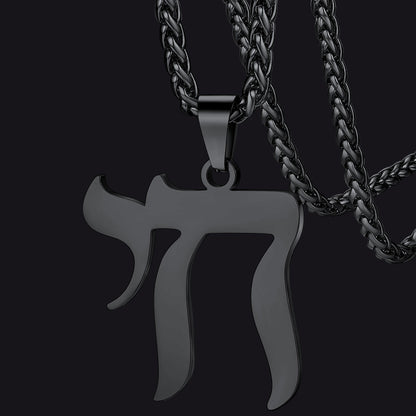 Hebrew Chai Letters Amulet Necklace for