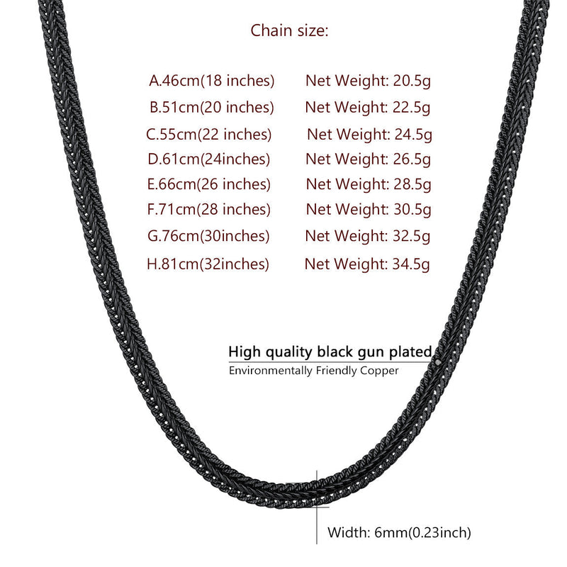 6mm Foxtail Chain Link Necklace for