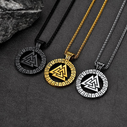 Nordic Viking Runes Celtic Pendant Necklaces for