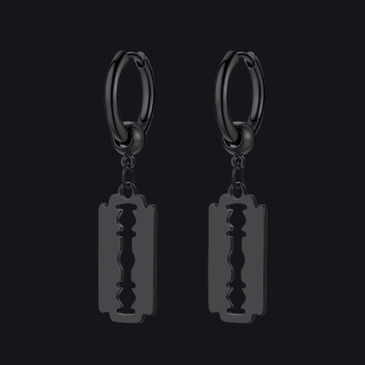 Punk Razor Dangle Hoop Earring for