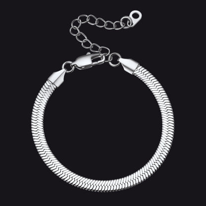 3mm/5mm Width Snake Chain Bracelet for