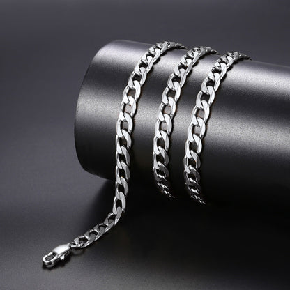 Cuban Curb Chain & Thor's Hammer Layered Necklaces Set for