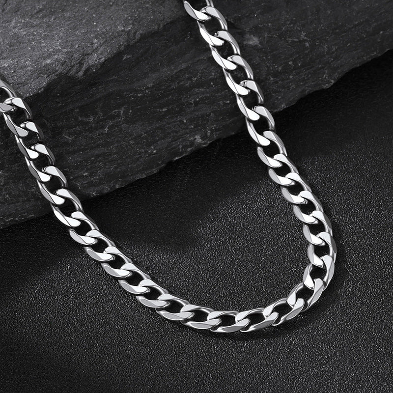Cuban Chain & Joshua 1:9 Dog Tag Necklace Set for