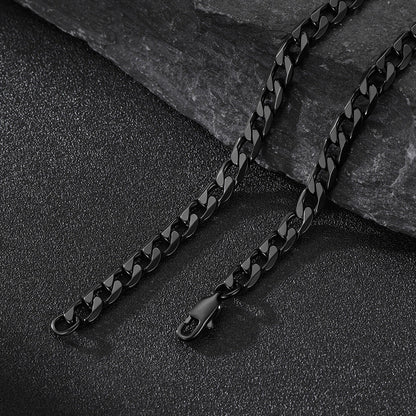 Cuban Chain & Eboy Razor Blade Necklace Set for