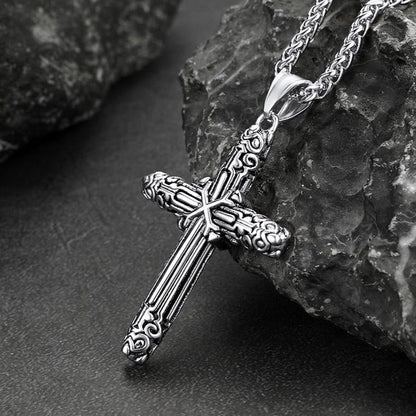 Christian Monkey King Stick Cross Necklace for